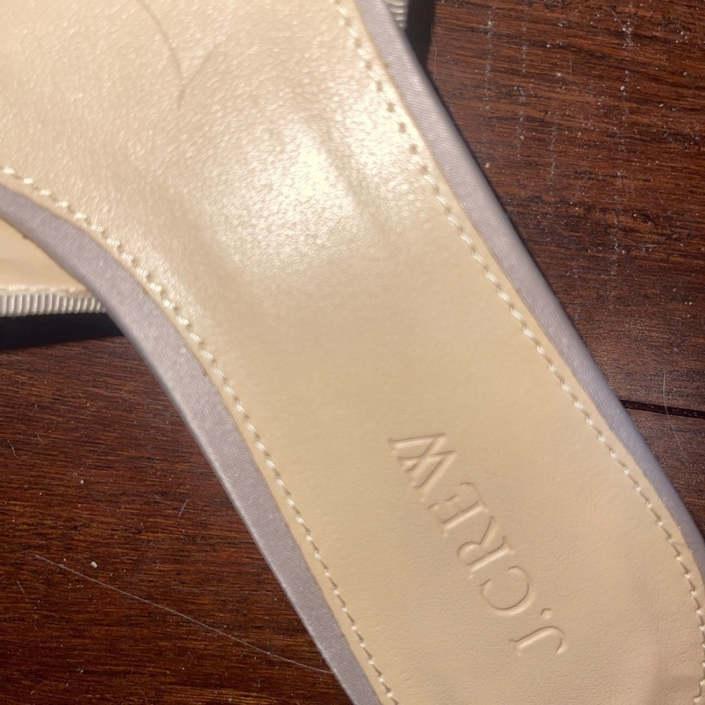 J. Crew Women's Floral Embellished Slide Sandals - BEIGE 7 NWOT - Picture 3 of 8